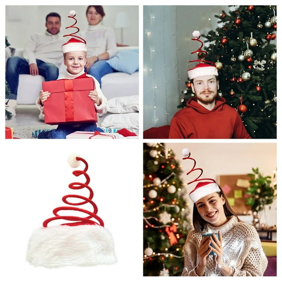 Adult Spring-Loaded Santa Hats, Funny Christmas Headpieces, Christmas Hair Accessories, And Santa Hats Are for Christmas Parties And Get-Together Decorations.