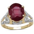 thumbnail image 1 of 14K Yellow Gold Plated 4.00 Carat Genuine Ruby .925 Sterling Silver Ring QJ Model, 1 of 3
