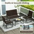 thumbnail image 3 of GVN Backyard Furniture Sets,Outdoor Furniture Sets,4 Piece Patio Gliding Set Wicker Swing Glider Furniture Set All Weather witrh Tempered Glass Coffee Table-Brown, 3 of 13