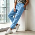 thumbnail image 5 of WULMLEO Men's Jogger Pants with Pockets Drawstring Tapered Athletic Sweatpants for Gym Running Casual Sky Blue L, 5 of 7