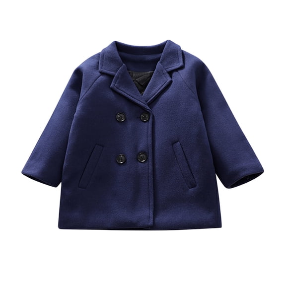 REDARER Kids Wool Trench Coat, Double Notch Collar Jacket for Toddler Boys Girls, Elegant Fall Winter Coat,Size:4-5 Years