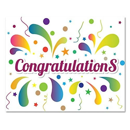 Small World Greetings Congratulations Cards 12 Count- Blank Inside - 5.5" x 4.25" - Farewell, Good Luck, Engagement, Anniversary, and More for Coworkers, Employees, Friends or Family