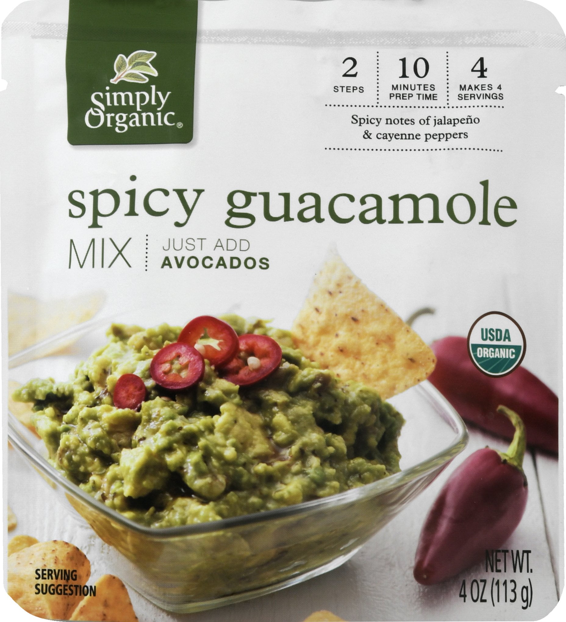 Simply Organic 19639 Spicy Guacamole Mix Sauce 4.0 fl. oz