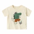 thumbnail image 1 of Chemises Garçons Manches Courtes T-Shirts Haut Décontracté avec Imprimés Col Rond Confortable T-Shirt Enfant Beige1 2 Ans-3 Ans, 1 of 3