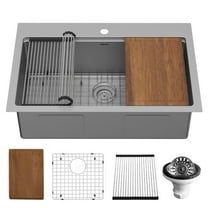 Karran Usa Wst-23-Pk1 Elite Workstation 33" Drop In Single Basin Stainless Steel Kitchen