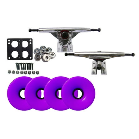 LONGBOARD Skateboard RAW TRUCKS 76mm PURPLE WHEEL Pack