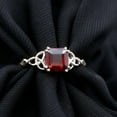 thumbnail image 2 of Rosec Jewels Asscher Cut Garnet Solitaire Ring for Women, Celtic Knot Ring (6 mm), 14K White Gold, US 11.00, 2 of 4