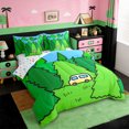 thumbnail image 2 of Erosebridal Cute Cartoon Camper 7-Piece Bedding Comforter Set For Camping Lover,Nature Scenery Green Pine Tree King Bedding Sets,Reversible, 2 of 7
