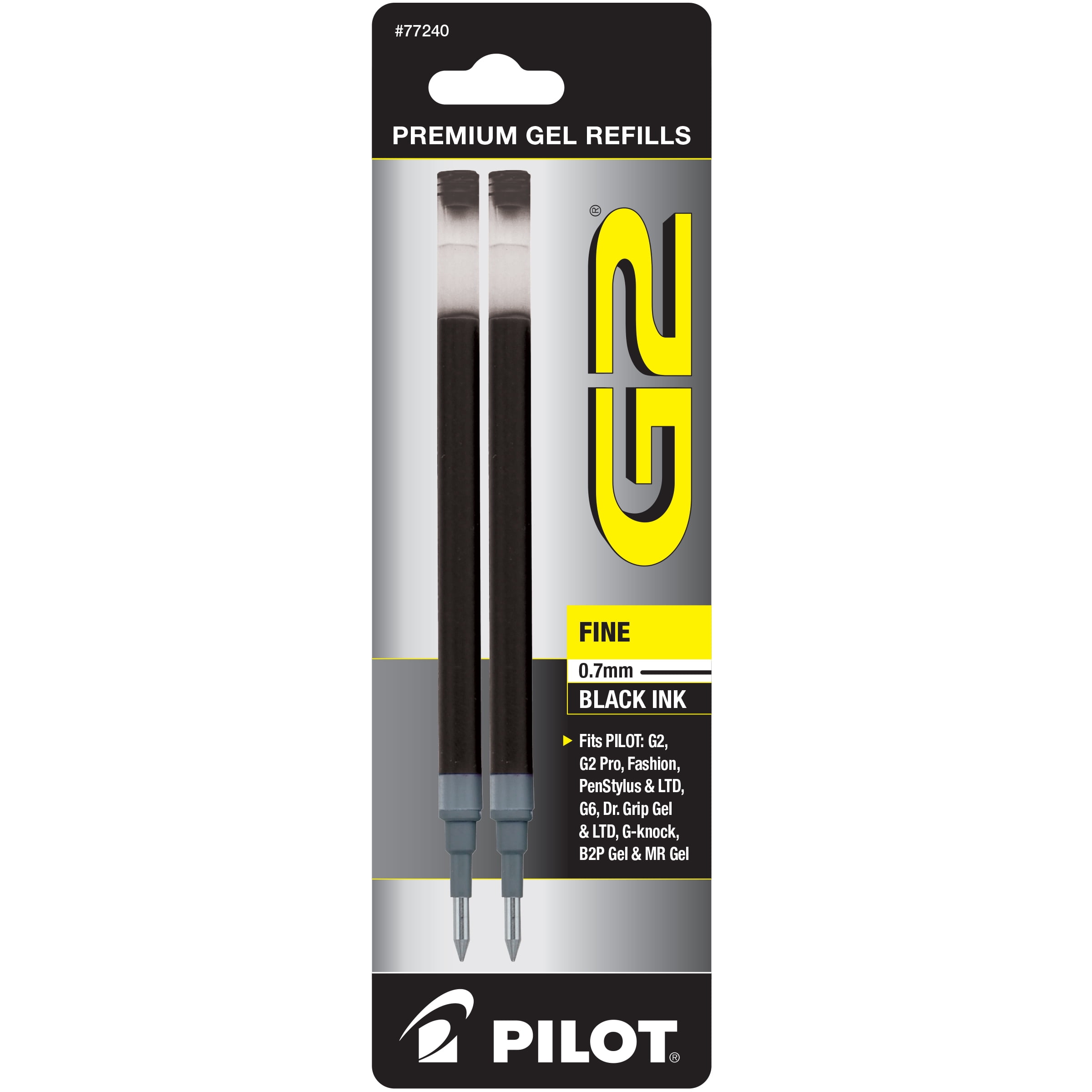 Grip Ballpoint Pen Fine Point Dr 6 2-Packs Pilot Refills Black P77210 