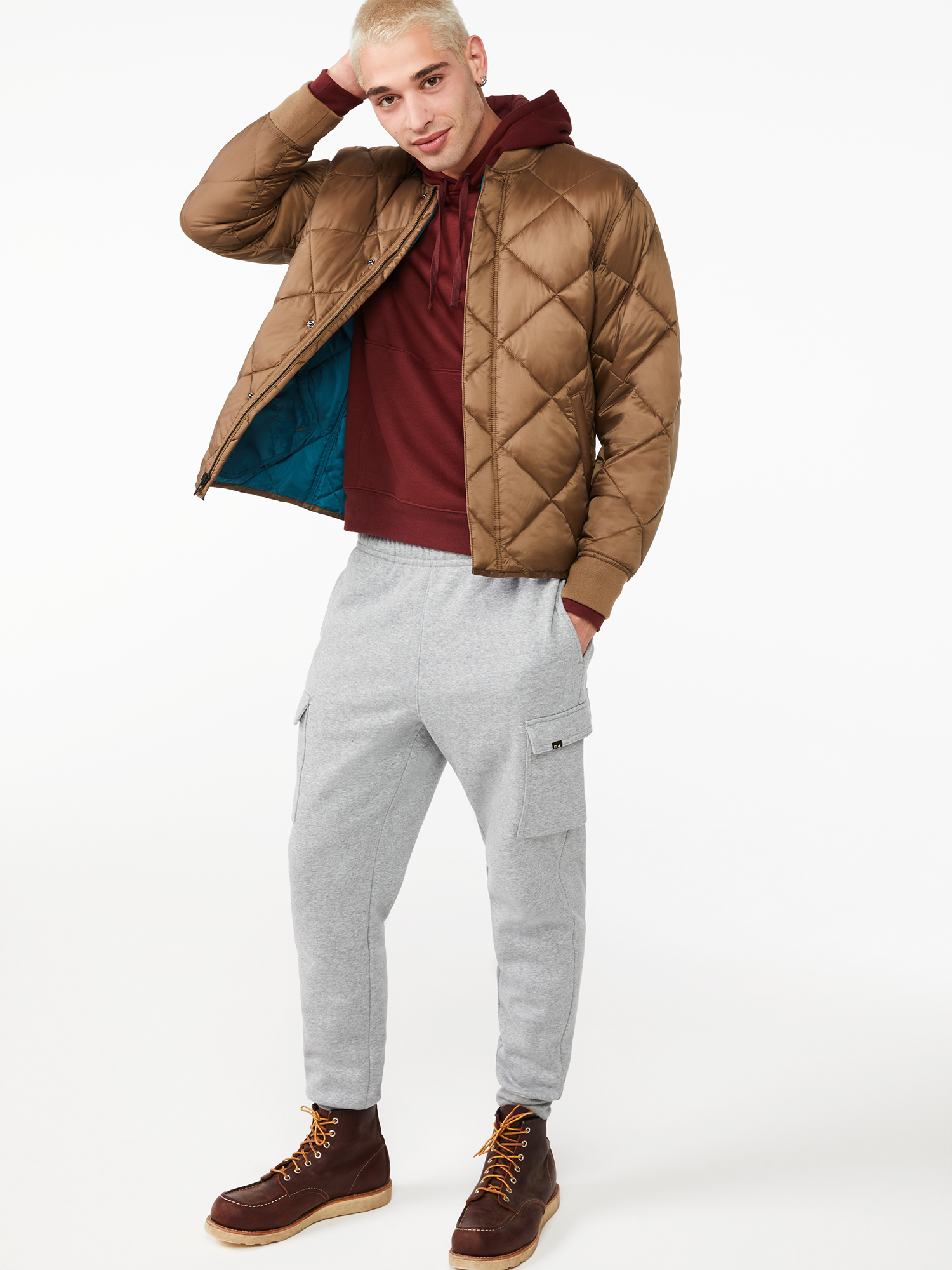 Free Assembly Men's Quilted Bomber Jacket - image 3 of 6