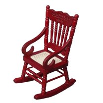 AISAMEFE Dollhouse Miniature Chairs ,Wooden 1:12 Scale Rocking Chair Dollhouse Furniture for Dollhouse Accessories,White