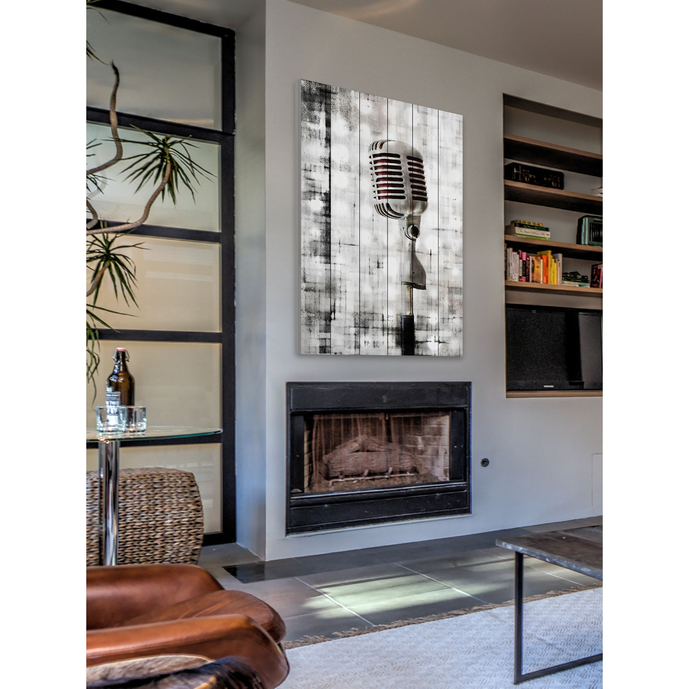 Marmont Hill "Mic" Painting Print on White Wood