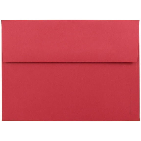 JAM Paper A7 Envelopes, 5 1/4 x 7 1/4, Red, 25/Pack
