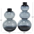 thumbnail image 3 of DecMode 14", 11"H Ombre Bubble Black Glass Vase, Set of 2, 3 of 11