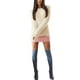 thumbnail image 3 of Mujeres Pullover Túnica Tops Casual Fluffy High Low Sweaters Cuello redondo Color sólido Manga larga Camisas de longitud media para damas jóvenes S-5XL Tallas grandes, 3 of 5
