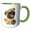 Green/White, variant on 3drose, Funny Cute Pug Puppy Dog Bowling Cartoon, 11oz Magic Transforming Mug
