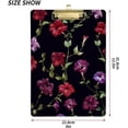 thumbnail image 3 of 12.5"x9" Vivid Floral Clipboards, Standard A4 Letter Size Nursing Clipboard with Low Profile Metal Clip Decorative Clip Board for Office Supplies,Gold, 3 of 7