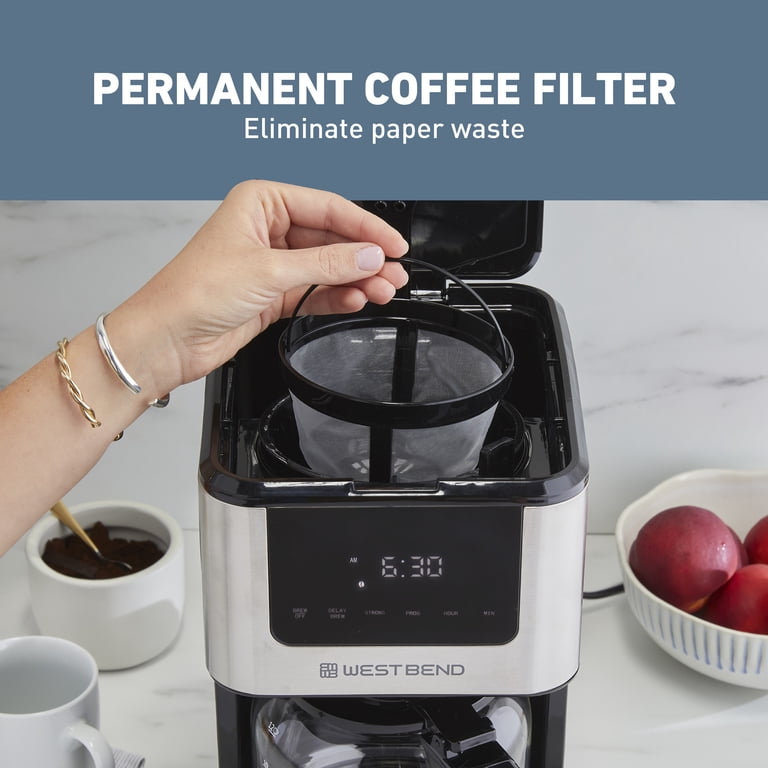 West Bend 12-Cup Hot & Iced Coffee Maker, Stainless Steel photo 7