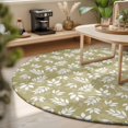 thumbnail image 3 of Round Area Rugs 3.3Ft, Yellow Leaves Non-Slip Washable Circle Rugs Carpet, Farmhouse Pastoral Aesthetic Plants Indoor Outdoor Rug Floor Mats Throw Runner for Bedroom Living Room Bathroom, 3 of 8
