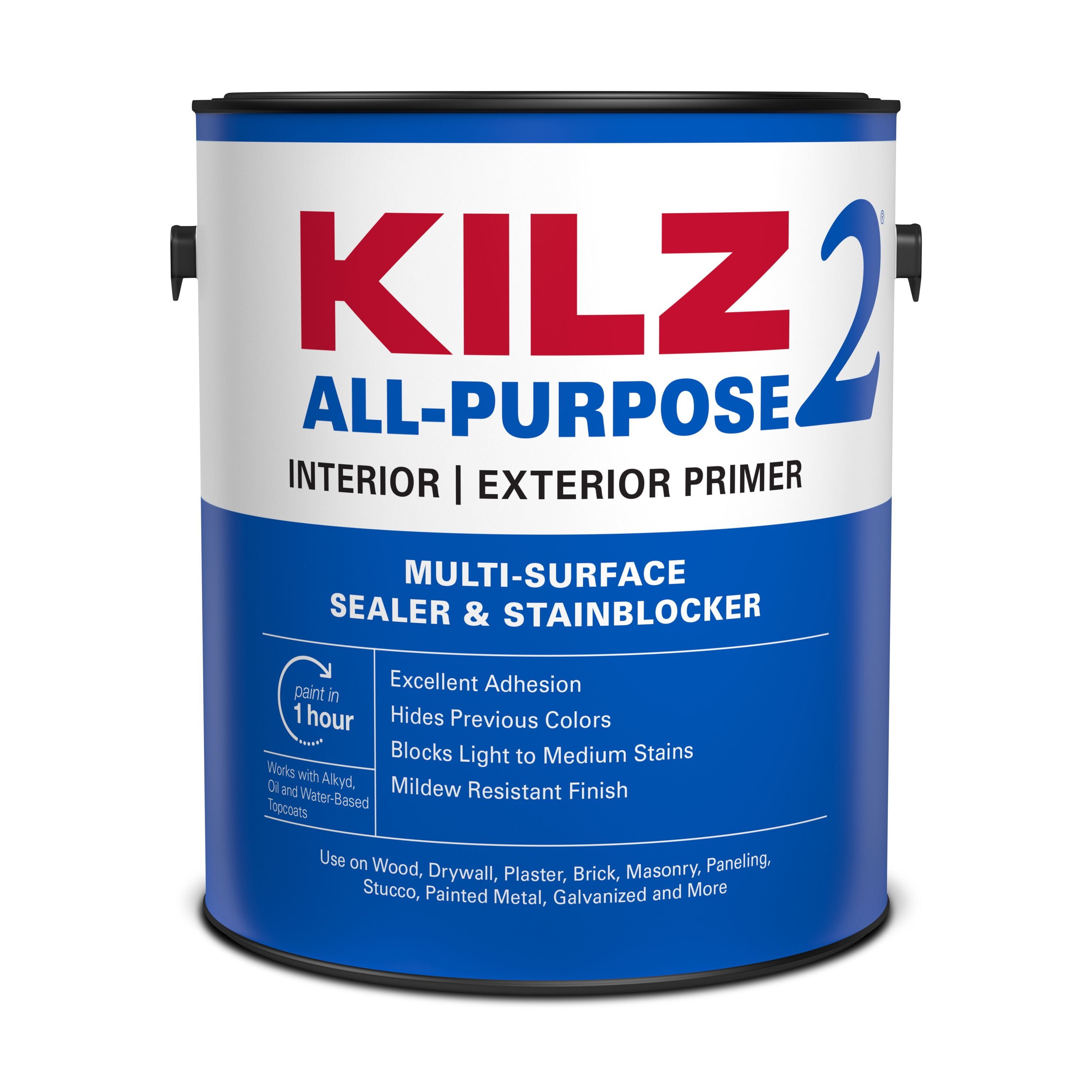 KILZ 2 All-Purpose Latex Primer, Interior/Exterior, 1 Gallon