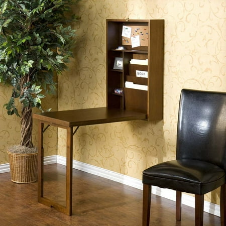 Wall Mounted Convertible Writing Desk Walnut Walmart Com