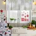 thumbnail image 5 of Sage Green White Curtain Valances for Windows, Kitchen Valance Window Treatments Panel 2 Pack, Abstract Grey Chrysanthemum Flower Rod Pocket Short Curtains for Bathroom Bedroom 60 x 18 Inch, 5 of 8