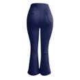 thumbnail image 4 of CAIVO Bootcut Flared Yoga Leggings for Women High Waist Solid Color Full Length Stretchy Casual Athletic Pants for Travel Gym Daily Life Running Fitness Trousers , Navy, 4 of 5