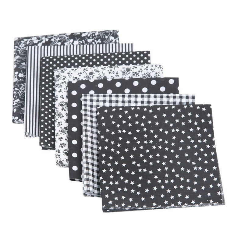 Ziloco Home Decor Clearance7pc7PCS Fabric Bundle Patchwork Squares Quilting Sewing Patchwork DIY, Black