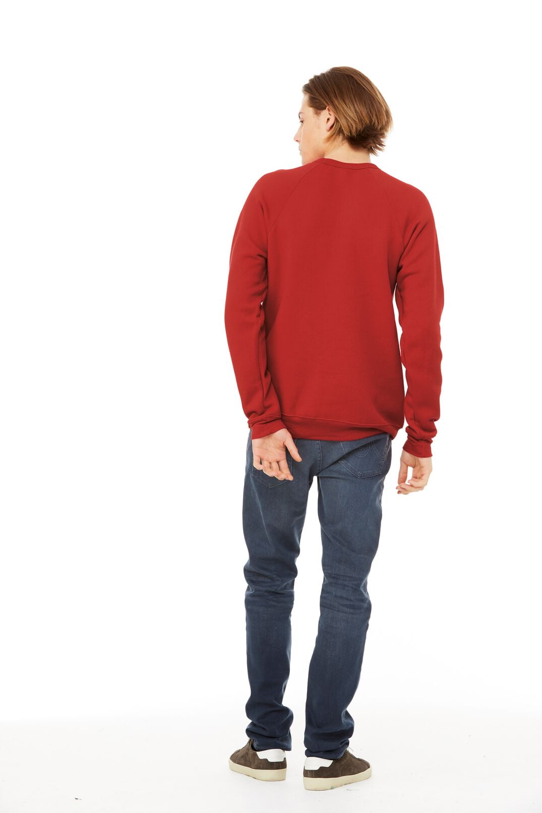 BELLA+CANVAS Adult Crew Neck Personalized Sweatshirt, Create your own Designs, Red, Medium, Unisex