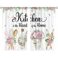 thumbnail image 4 of Farmhouse Pink Kitchen Curtains 27.5Wx36H Inch Rod Pocket Rustic Floral Curtains for Kitchen Spring Country Wooden Flower Art Printed Funny Quotes Window Drapes Treatment Fabric 2 Panels, 4 of 5