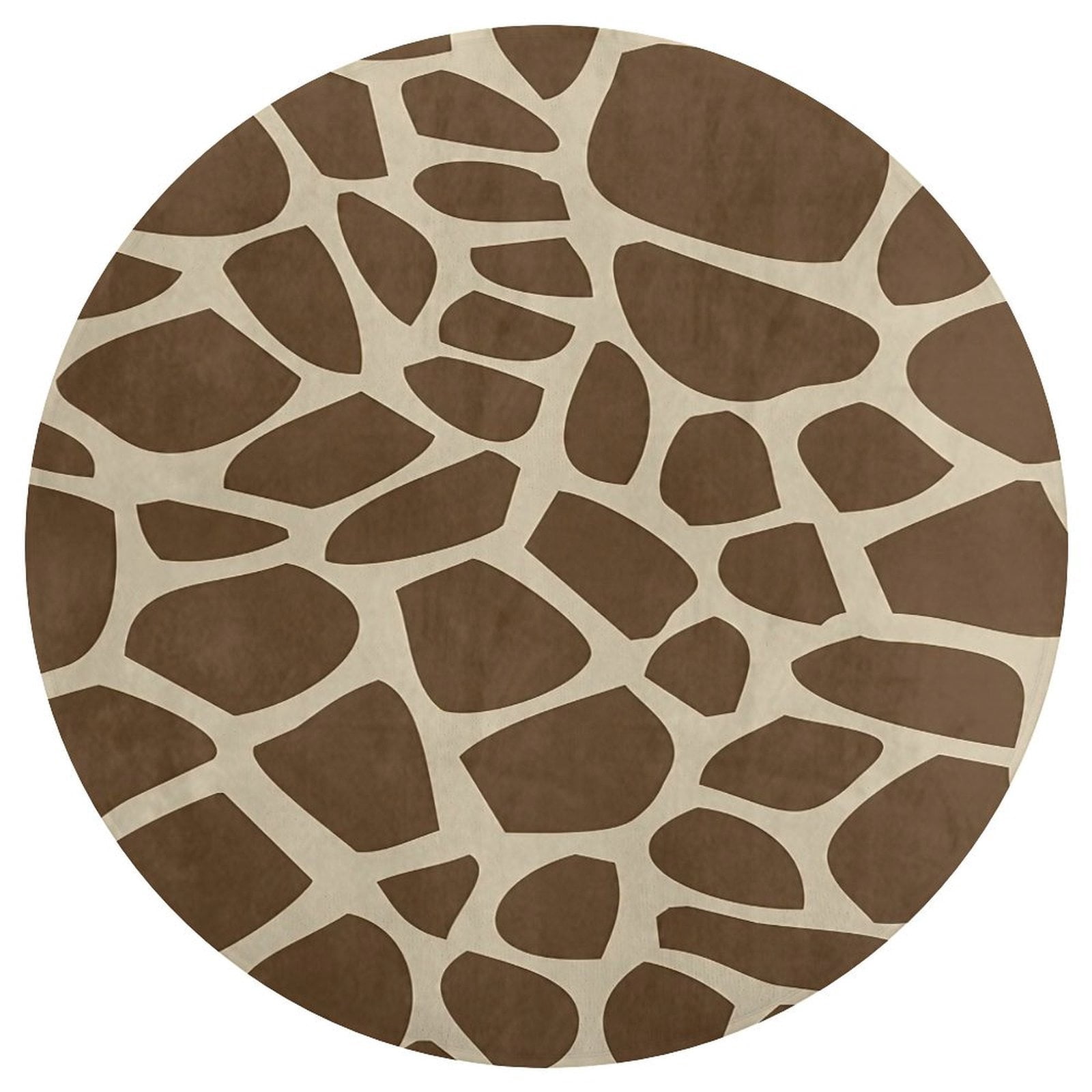 Giraffe Pattern (2) Round Area Rugs for Bedroom Living Room, 2FT Soft Comfy Indoor Circle Carpets, Carpet Home Decor Floor Mat