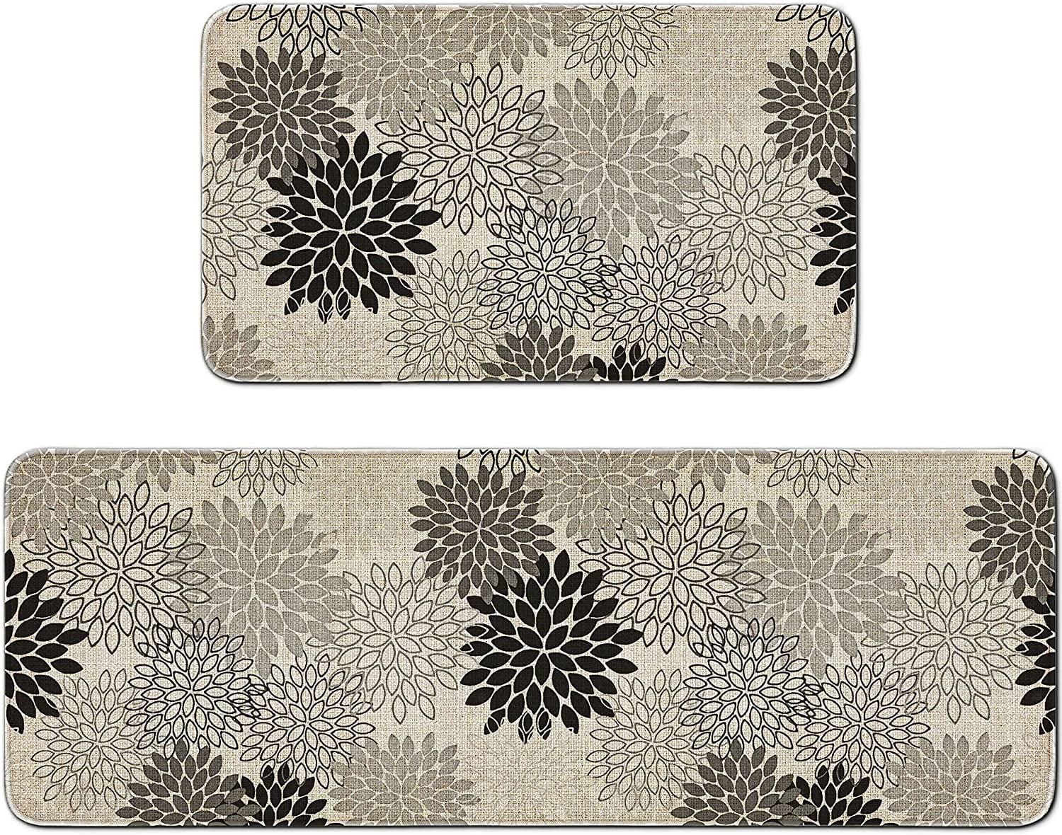EIUREIRU safarsa Kitchen Mats07 Runner Rugs, 17"x47"+17"x30" Non-Slip Backing, Fade Resistant
