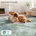 thumbnail image 6 of CHITOOMA 8'x10' Area Rugs for Living Room, Machine Washable Abstract Distressed Rugs Indoor Neutral Carpet Rugs for Bedroom Dining Room Office with Non-Slip Backing, Stain Resistant, Green, 6 of 10