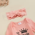 thumbnail image 5 of Okbabeha Im New Here Newborn Outfit Girl Long Sleeve Letter Romper Ribbed Knit Jumpsuit Baby Girl Preemie Coming Home Outfit, 5 of 7