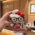 thumbnail image 1 of hello Cartoon Red Glasses Apron Keychain Plush Toy Backpack Doll Plush Keychain for Women Style 5, 1 of 1