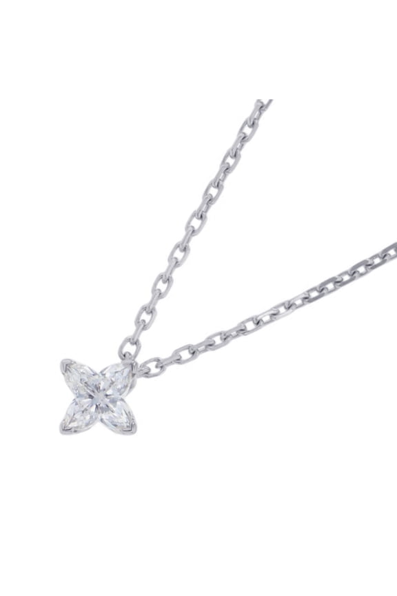 Pre-Owned Louis Vuitton Necklace LV Diamond Pendant Star 7P Total Approx. 0.35ct 18KWG White...