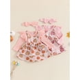 thumbnail image 3 of Gupgi 2Pcs Baby Girl Halloween Outfit Infant Ruffle Long Sleeve Ribbed Romper Pumpkin Flower Suspender Skirts Headband, 3 of 9