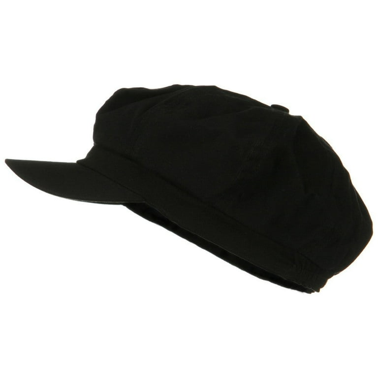 Cotton Elastic Big Size Newsboy Cap - Black 2XL-3XL Cotton Elastic Big Size Newsboy Cap - Black 2XL-3XL