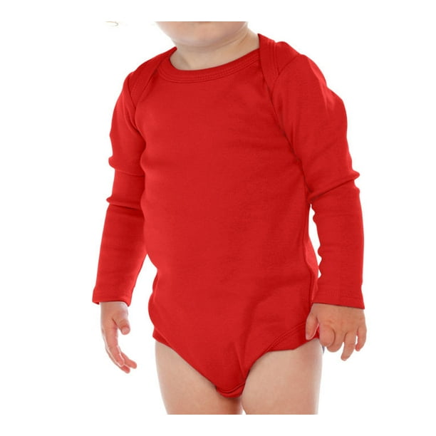 bønner Conform strategi Kavio I1C0268 Infants Lap Shoulder Long Sleeve Onesie-Red-24M - Walmart.com