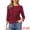 Burgundy, variant on DARING DIVA Women's Peplum Crew Neck 3/4 Sleeve Ruffle Pullover Blouses XS Pink