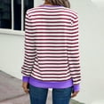 thumbnail image 2 of Jalioing Striped T Shirt for Women Fashion Casual Long Sleeve V Neck Color Block Tee Trendy Shirts Clothes, 2 of 6