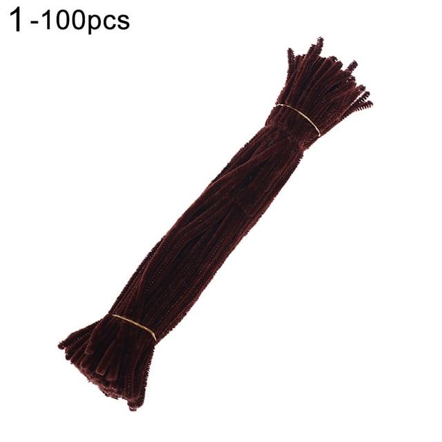 Flmtop 100Pcs Chenille Stems Pipe Cleaners Twist Rods Kids DIY Craft Educational Toy