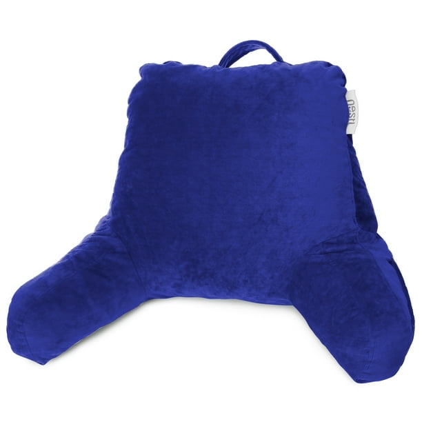 Reading Pillow Petite Back Backrest Pillows For Bed With Arms Shredded Memory Foam Sitting In Small Support Kids Teens Blue Royal Reading Pillow Petite Back, Pillow With Back And Arms