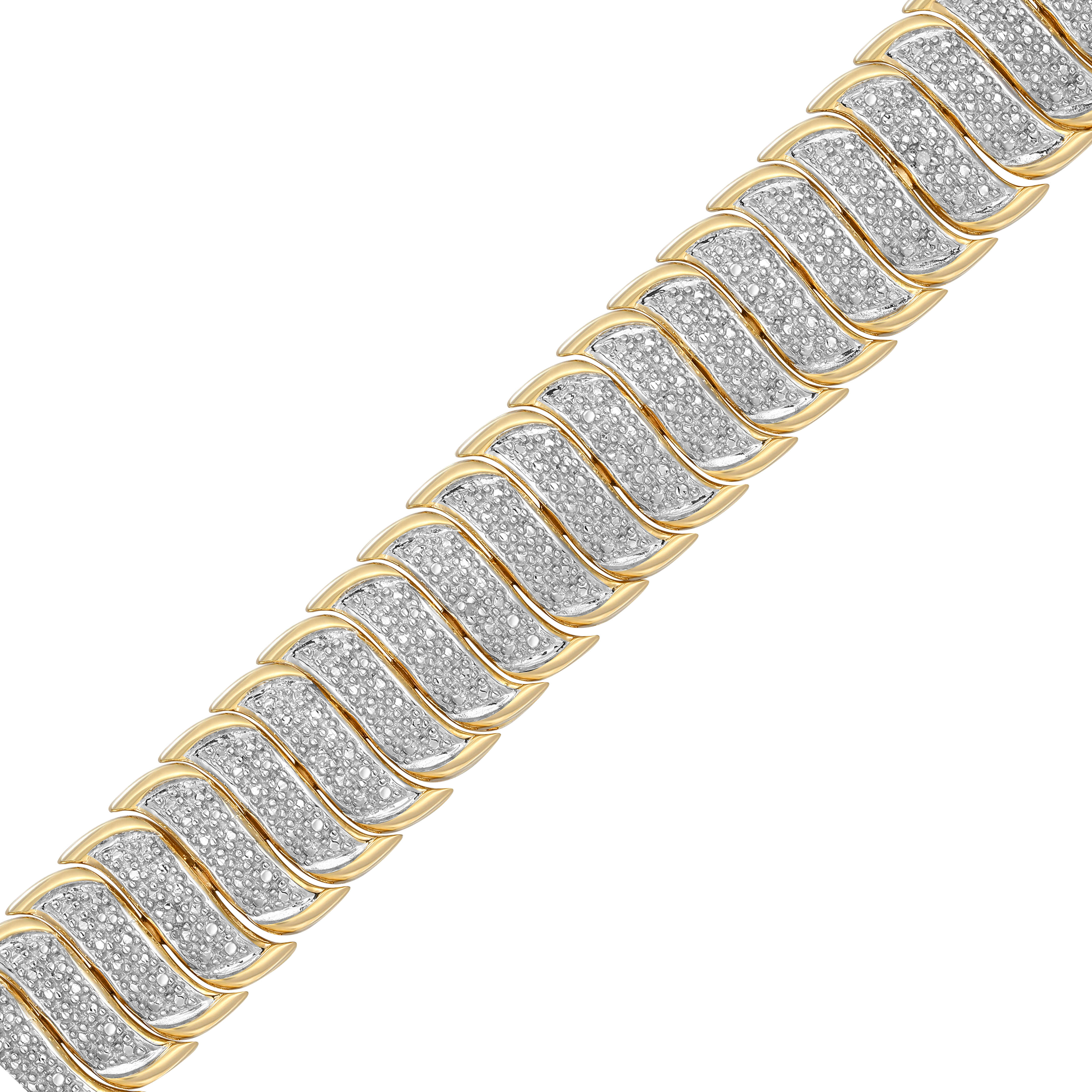 Morgan & Paige Diamond Accent Wide Swirl Tennis Bracelet in Two-Tone Rhodium over Bronze, Adult Female