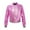 Pink, variant on YONGHS Kids Girls Metallic Flight Jacket Long Sleeve Zippered Coat Outerwear Purple 6