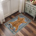thumbnail image 5 of GENIMO 5'x7' Area Rug for Living Room, Machine Washable Non Slip Low Pile Rug for Bedroom Dining Room, Natural Animal Print, Dusty Blue, 5 of 7