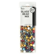 Cousin DIY Pinata Glass Bead Mix with Metal Spacer Beads, 1200 Piece, Red/Yellow/Silver, AJM64100021