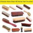 thumbnail image 1 of Cepillo de pelo de caballo, para engrasar, pulir, limpiar, quitar el polvo, cepillo de pelo suave para zapatos, juego de herramientas para limpiar zapatos, 1 of 5