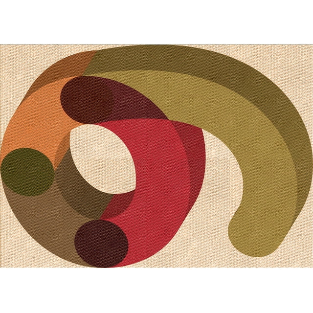 Ahgly Company Tapis d'Intérieur Lavables en Machine, Rectangle de Transition Tomate Rouge, 4' x 6'
