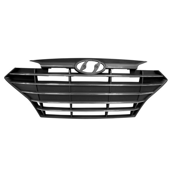 New OE Black W/Chrome Bars Front Grille Replaces 86350F2BA0 One Piece fits 2019-2020 Hyundai Elantra Eco Sedan 4-Door::Korean built models